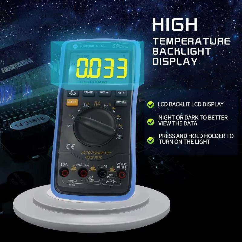 SUNSHINE DT-17N Auto Range Digital Multimeter LCD Display Tester Pen High Precision Measurement Of C