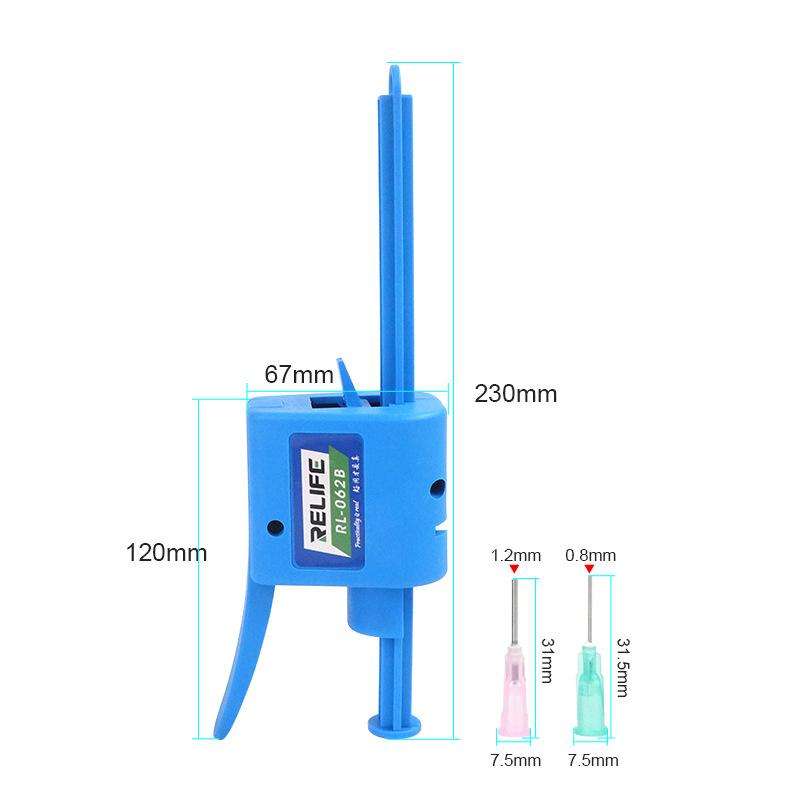 RELIFE RL-062B 30CC Manual Glue Tapper Cell Phone Repair Motherboard Soldering Oil Syringe Booster T
