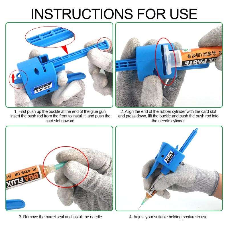 RELIFE RL-062C 3-5CC Manual Glue Tapper Cell Phone Repair Motherboard Soldering Oil Syringe Booster