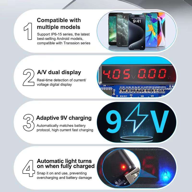 SUNSHINE SS-916 Ultra Charging Activation Fixture 5-9V Adaptive Voltage Support iPhone 16 Series and