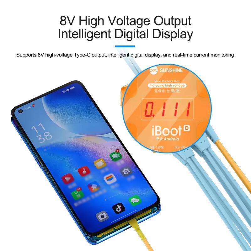 SUNSHINE iBoot D For iPhone Android Power Cable Mobile Phone Repair Tool Battery Power Test Boot Cab