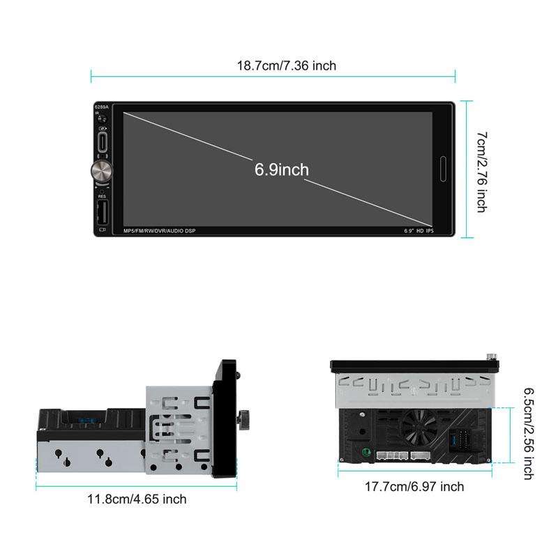 6.9 Inch Horizontal Screen Android 13.0 Car Player Car Center Control Integrated Machine, Style: 2+3