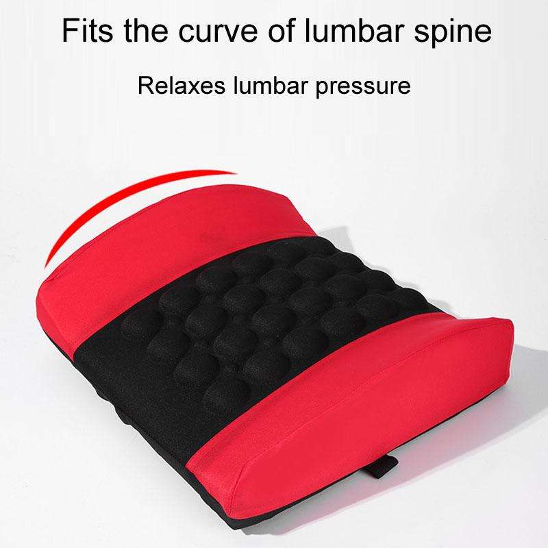 Automotive Universal Electrical Massage Lumbar Cushion Car Lumbar Support Pad(Black And Red)
