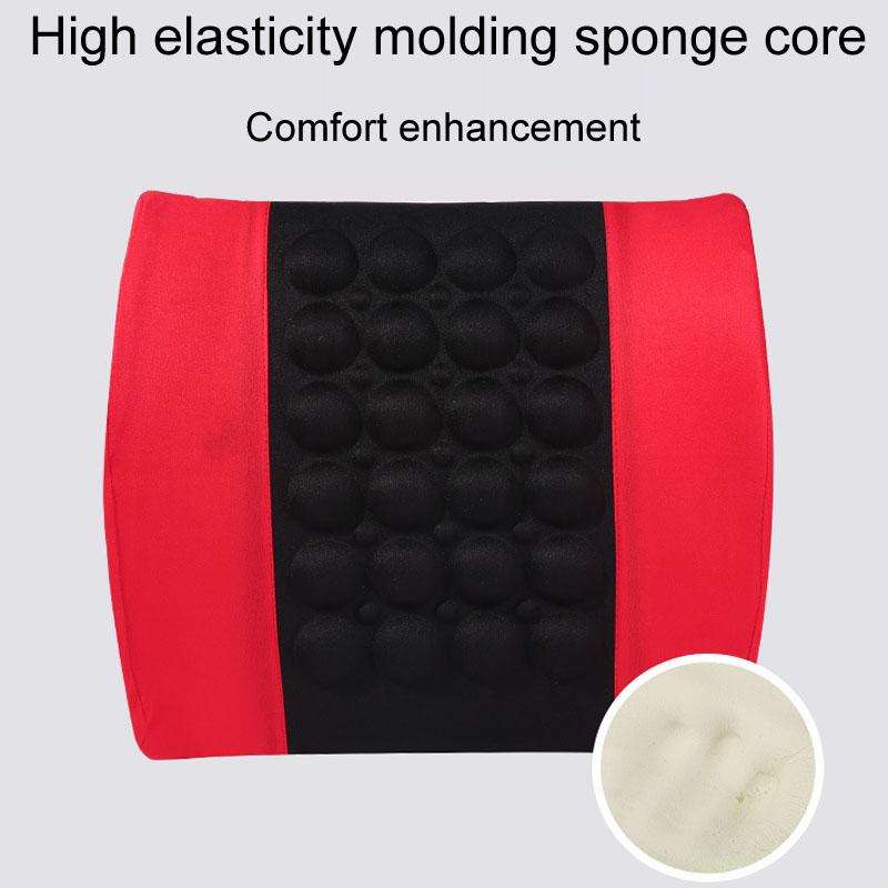 Automotive Universal Electrical Massage Lumbar Cushion Car Lumbar Support Pad(Black And Red)