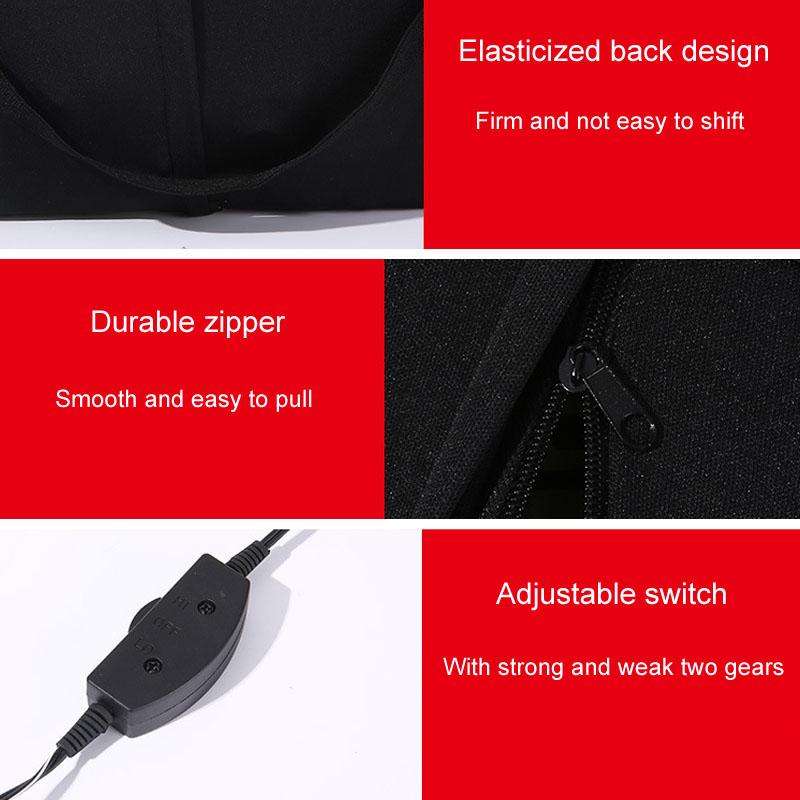 Automotive Universal Electrical Massage Lumbar Cushion Car Lumbar Support Pad(Black And Red)