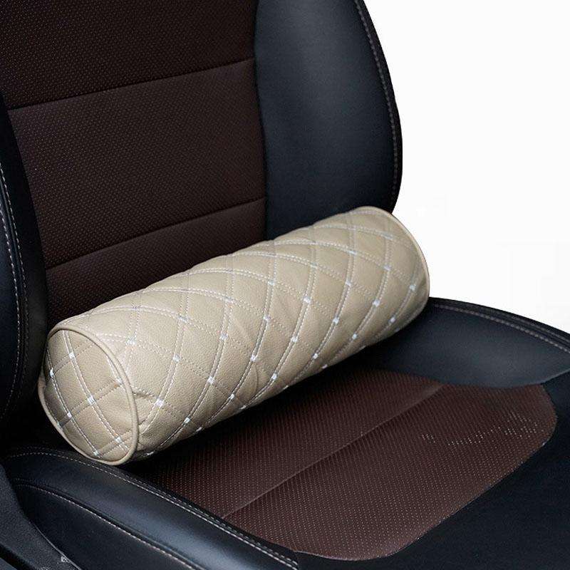 Cylinder Model Car Headrest Neck And Waist Protection Cushion(Brown)
