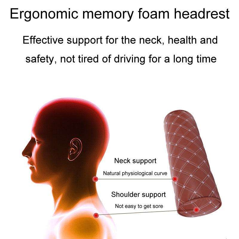 Cylinder Model Car Headrest Neck And Waist Protection Cushion(Brown)