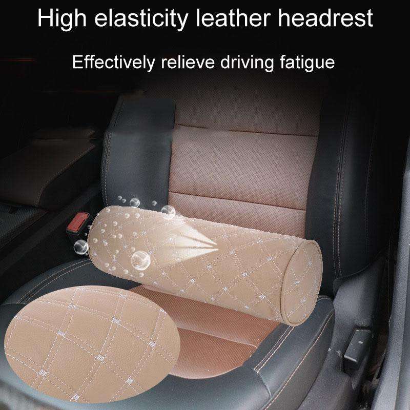 Cylinder Model Car Headrest Neck And Waist Protection Cushion(Brown)