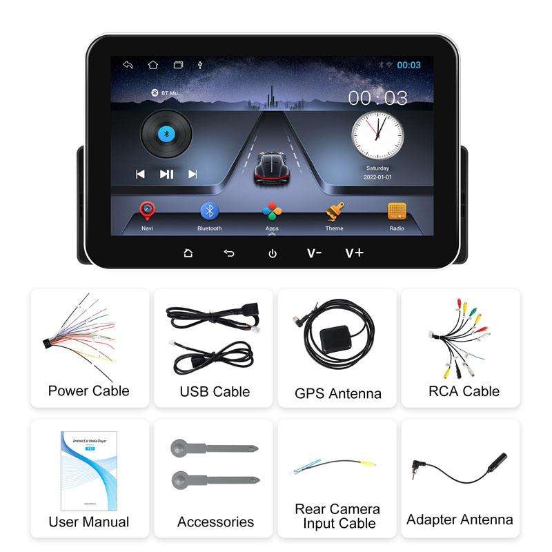 7 inch Horizontal Screen Android 13.0 Single Spindle Universal Car Multimedia Player, Style: Standar