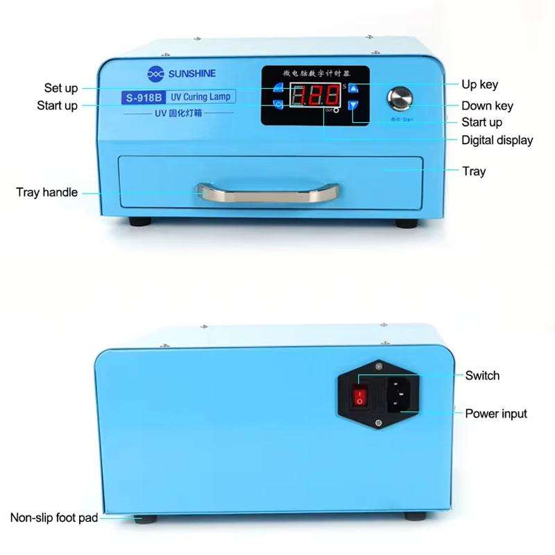 SUNSHINE S-918B UV Curing Filming Box LED High-Power UV Mobile Phone Curved Screen Optical Shadowles