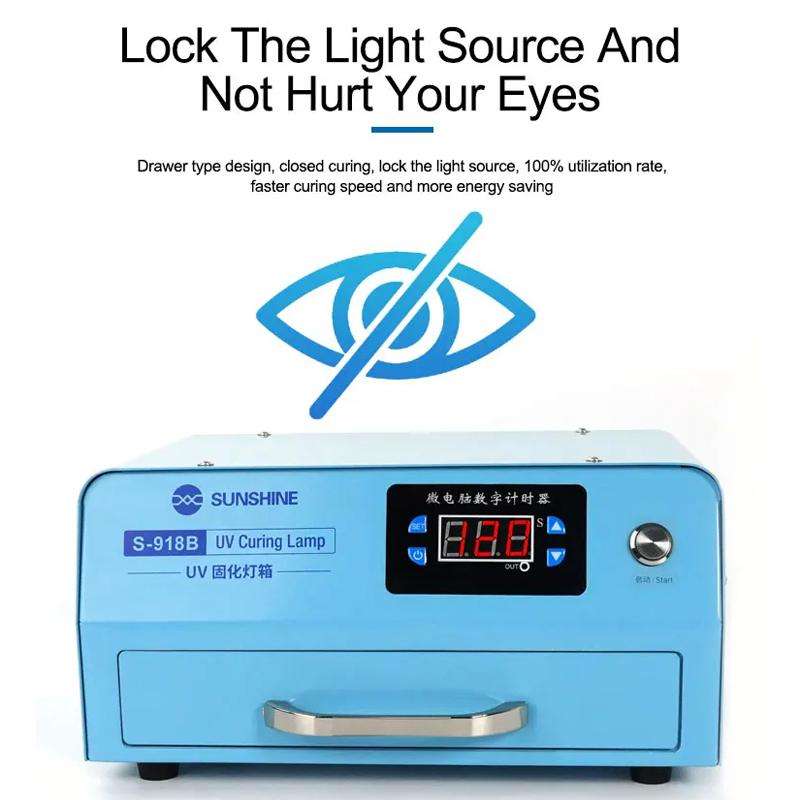 SUNSHINE S-918B UV Curing Filming Box LED High-Power UV Mobile Phone Curved Screen Optical Shadowles