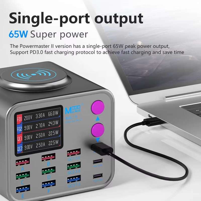 MaAnt DianBa No.2 USB Multi-port Mobile Phone Repair Desktop Charging Station EU Plug