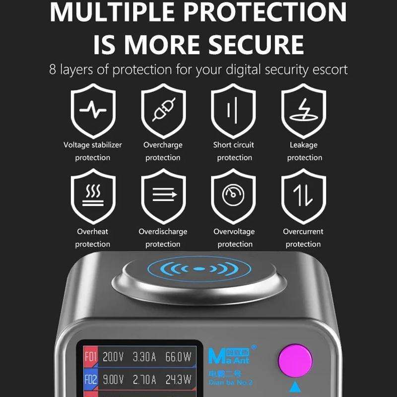 MaAnt DianBa No.2 USB Multi-port Mobile Phone Repair Desktop Charging Station EU Plug