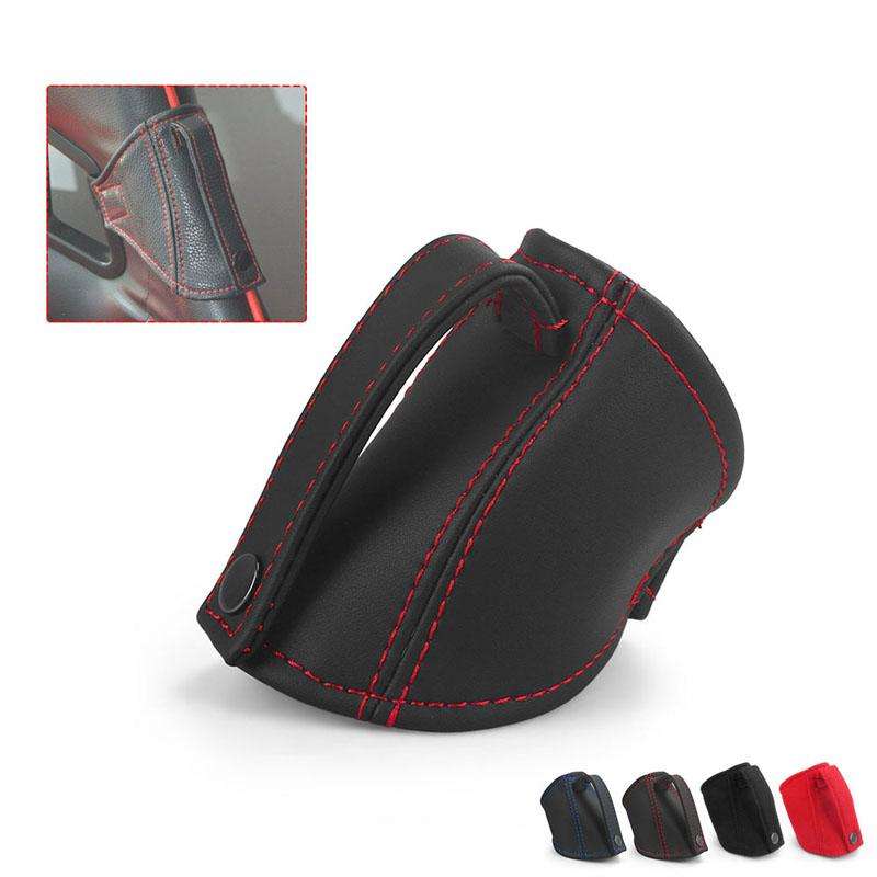 Car Seat Safety Belt Buckle Racing Car Seat Belt Limiter Guard(Leather Black Line)