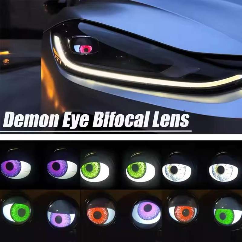 3-Inch Car Motorcycle LED Demon Eye Light Modification(23 Mode With Lens For Two)