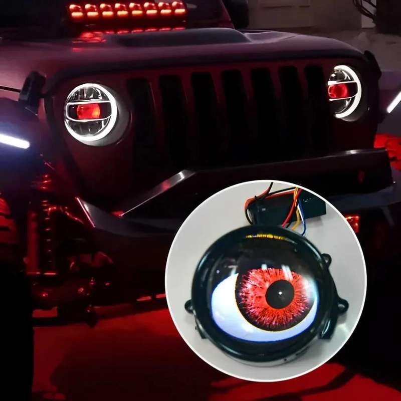 3-Inch Car Motorcycle LED Demon Eye Light Modification(23 Mode With Lens For Two)