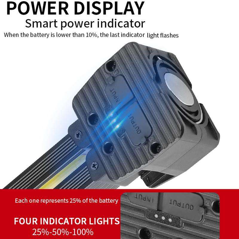 Double-Sided COB 90-Degree Folding Work Light Magnet With Hook Maintenance Light(FT32)