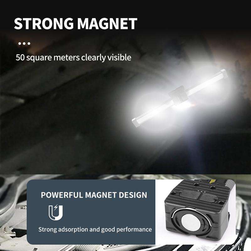 Double-Sided COB 90-Degree Folding Work Light Magnet With Hook Maintenance Light(FT32)