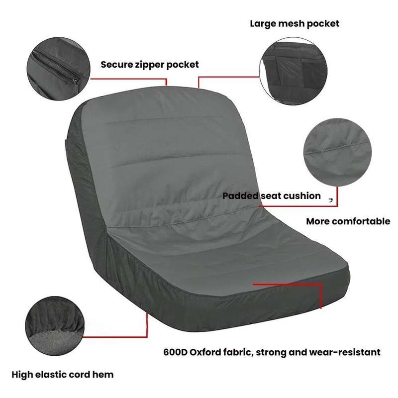 50x35x40cm Tractor Lawn Mower Oxford Cloth Seat Cover(Gray)