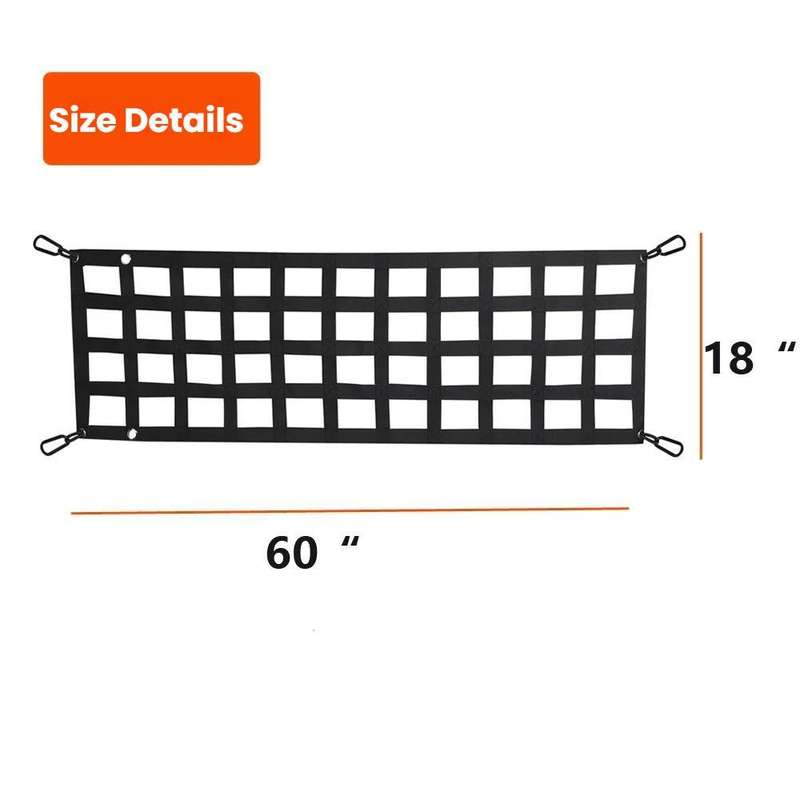60x18 inch Heavy-Duty Pickup Truck Tailgate Cargo Net