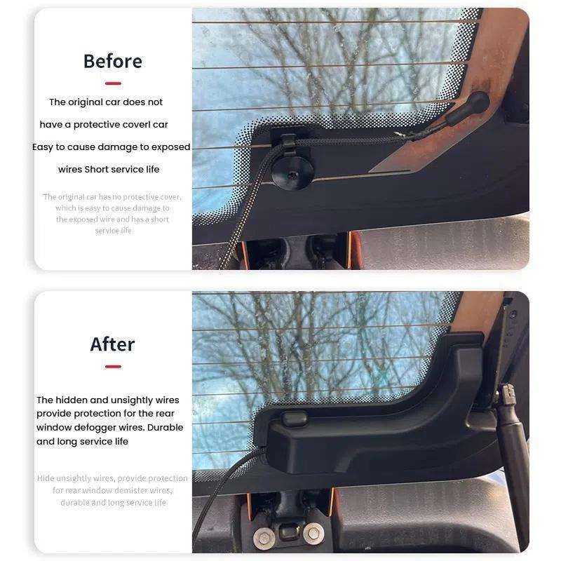 For Jeep Wrangler JL Rear Window Cable Decorative Cover(Black)