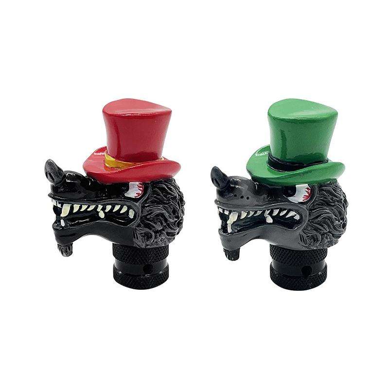 Wolf Head Detachable Car Manual Gear Lever Modification(Green)