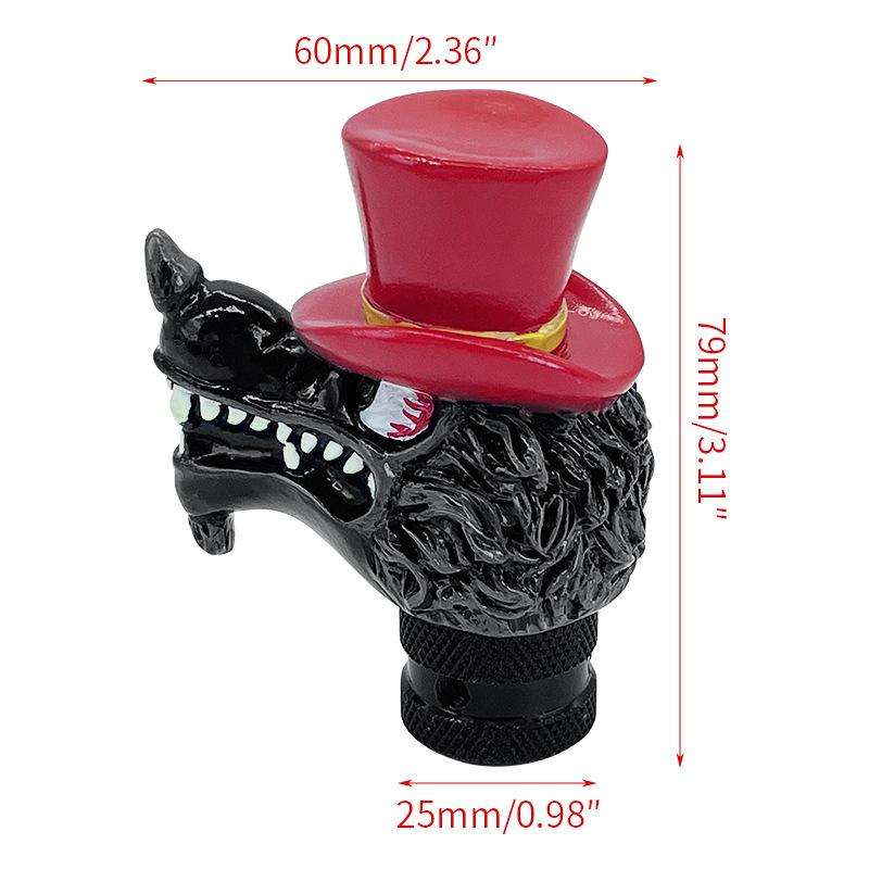 Wolf Head Detachable Car Manual Gear Lever Modification(Green)