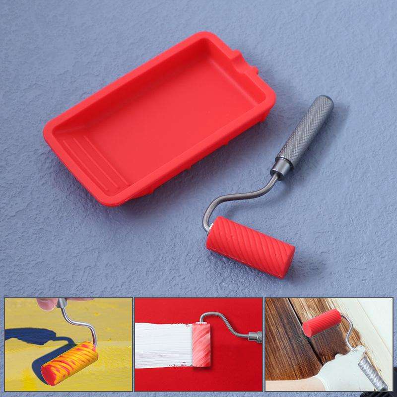 ZH9217-2 Glue Tray Brush Tool Silicone Case Roller Brush Reusable Paint Tray Woodworking Glue Contai