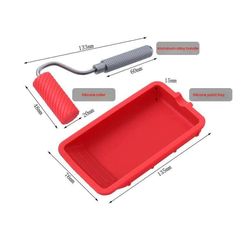 ZH9217-2 Glue Tray Brush Tool Silicone Case Roller Brush Reusable Paint Tray Woodworking Glue Contai