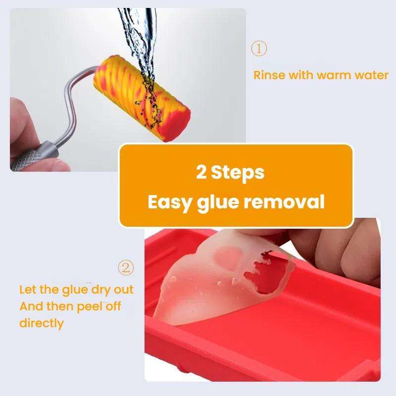 ZH9217-2 Glue Tray Brush Tool Silicone Case Roller Brush Reusable Paint Tray Woodworking Glue Contai