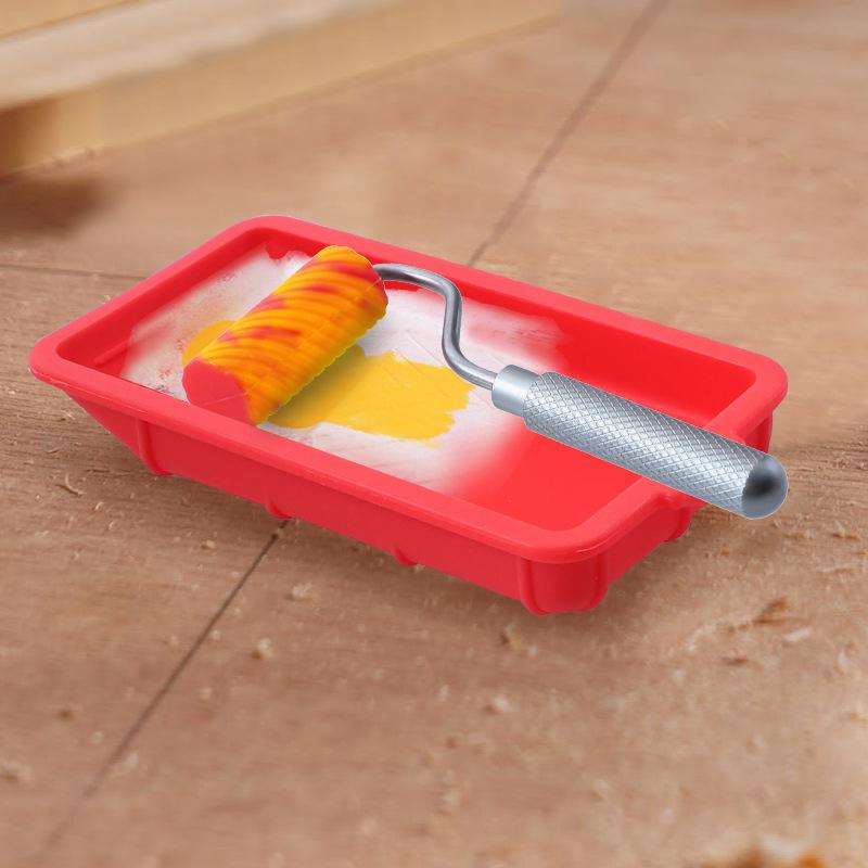 ZH9217-2 Glue Tray Brush Tool Silicone Case Roller Brush Reusable Paint Tray Woodworking Glue Contai