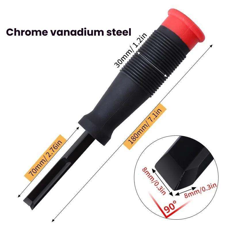 RUITOOL Woodworking 90 Degree Right Angle Chisel Slotting Chisel Notch Hinge Carving Tool(8mm Red)