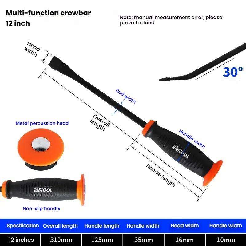 12 inch RUITOOL Multi-function Pry Bar Crowbar Labor-saving Lever Nailer Car Tire Repair Tire Pickin