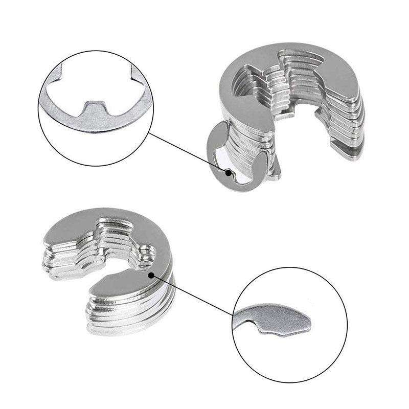 120pcs / Box M1.5-M10 304 Stainless Steel E-Type Open Retaining Ring Kit
