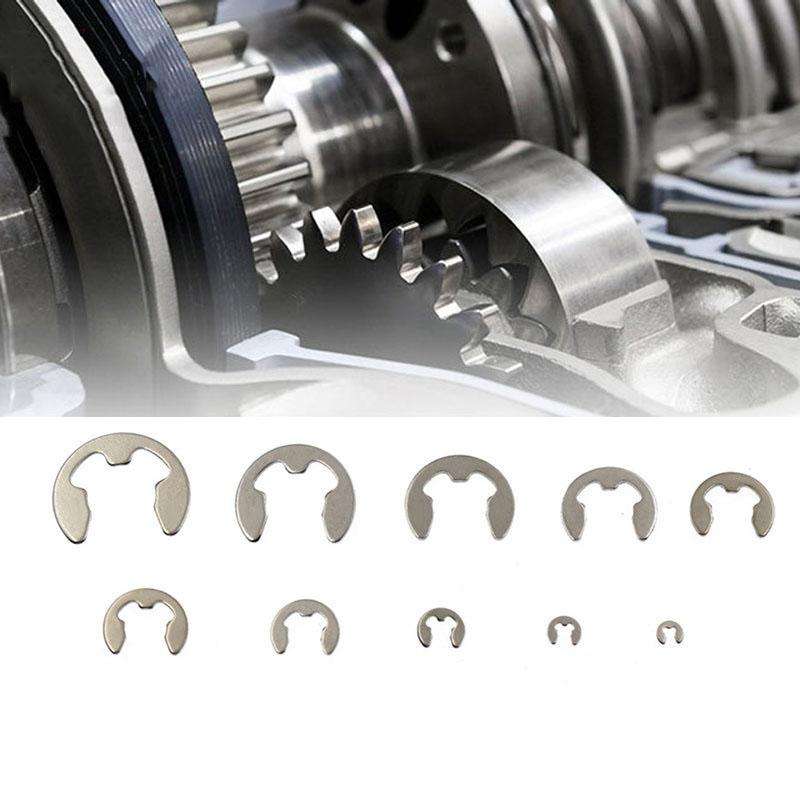 120pcs / Box M1.5-M10 304 Stainless Steel E-Type Open Retaining Ring Kit