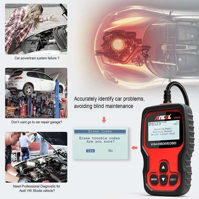 Ancel VD500 For Volkswagen / Audi / Skoda / Seat Automotive Diagnostic Scan Tool