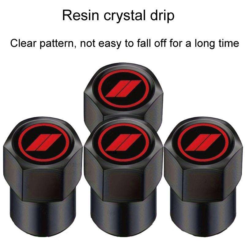 2 Sets Car Modification Aluminum Tire Valve Caps, Style: Red Logo