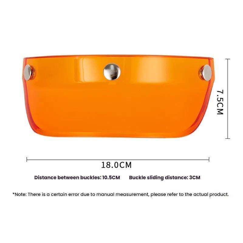 Motorcycle Helmet Brim Retro 3-Button Helmet Visor Sunshade Protection Half Helmet Hat Brim(Light Te