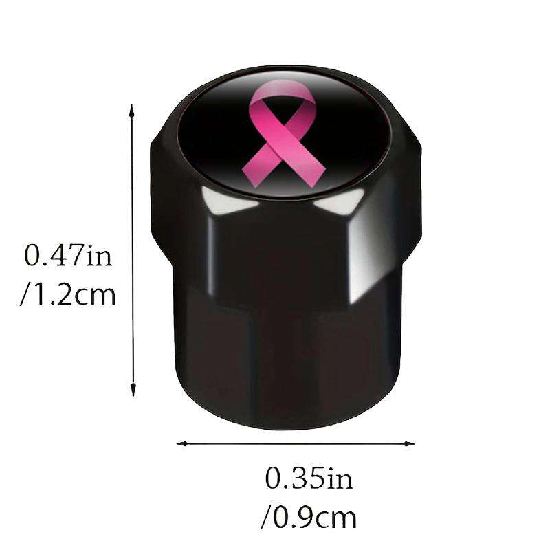 2 Sets Car Modification Aluminum Tire Valve Caps, Style: Colorful Ribbon