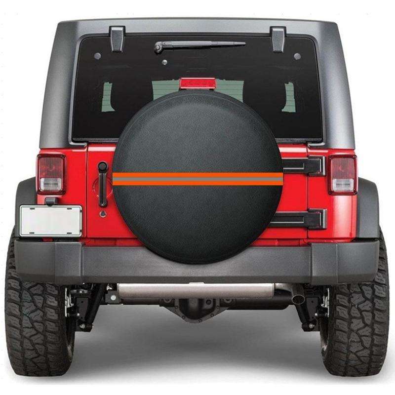 14inch Thickened Imitation Leather Car Tire Protector Spare Tire Cover With Reflective Stripes(FG-2