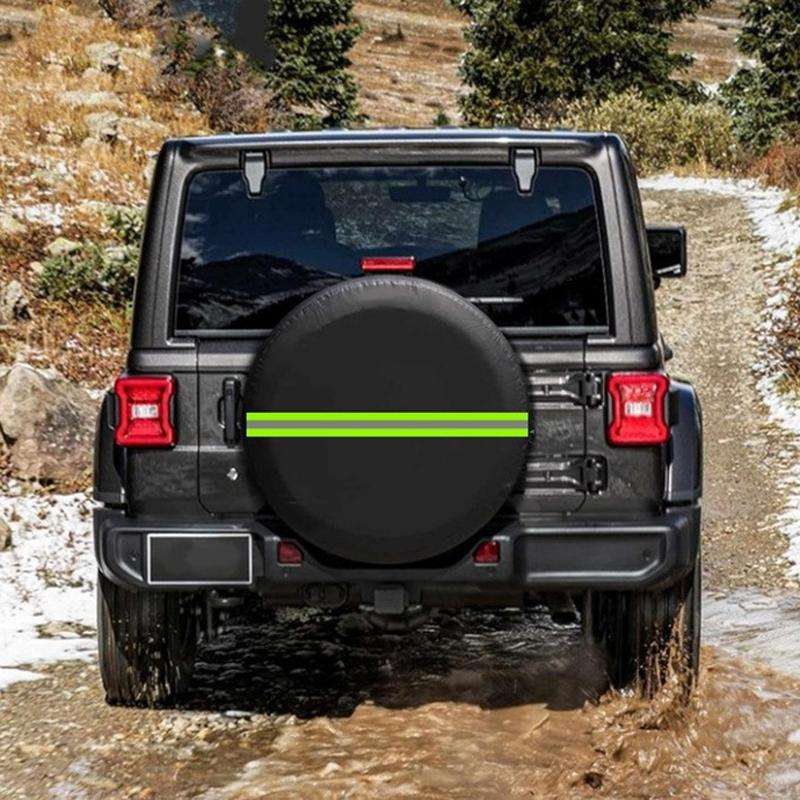 14inch Thickened Imitation Leather Car Tire Protector Spare Tire Cover With Reflective Stripes(FG-2