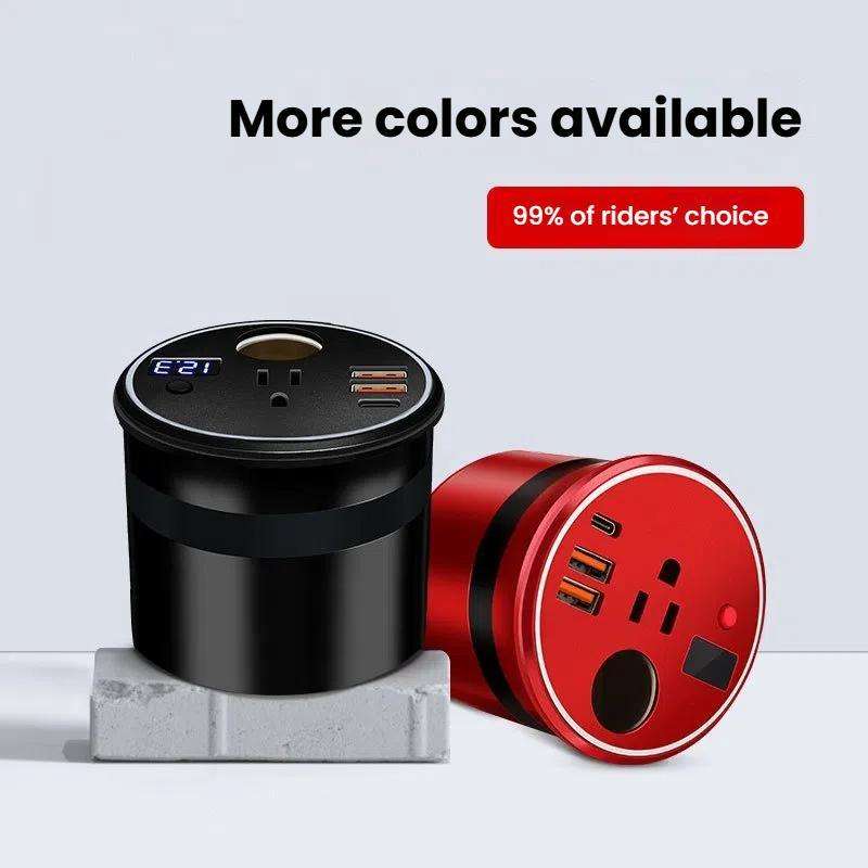 XUYUAN Car Inverter 12V To 110V Mini Charge Converter 150W High Power Socket, US Plug(Red)