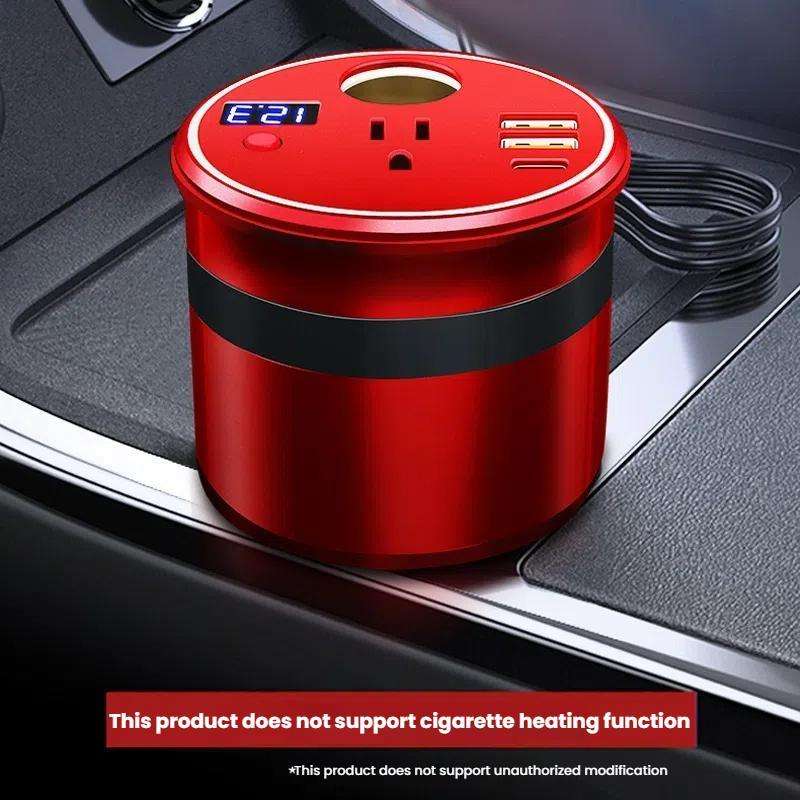 XUYUAN Car Inverter 12V To 110V Mini Charge Converter 150W High Power Socket, US Plug(Red)