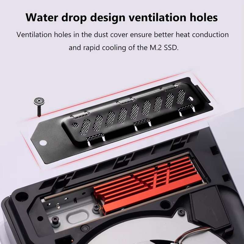 For PS5 Slim / PS5 Pro M.2 SSD Heatsink Dust Cover Expansion Slot Radiator(Silver)