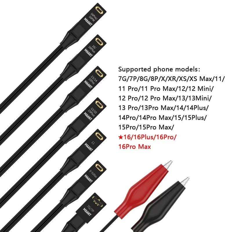 For Apple 7-16 Series Cell Phones MaAnt M064 1M 8 In 1 Power On Cable Flex Testing Line