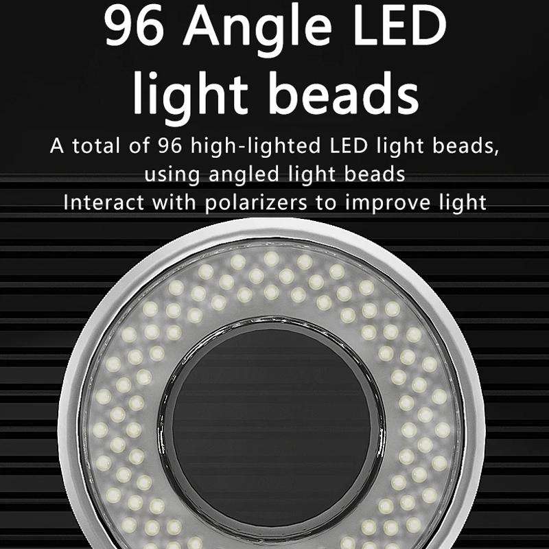 MaAnt MY-038 Cell Phone Repair Microscope Ring Polarized LED Light Source Lamps 96 Beads Anti-Glare