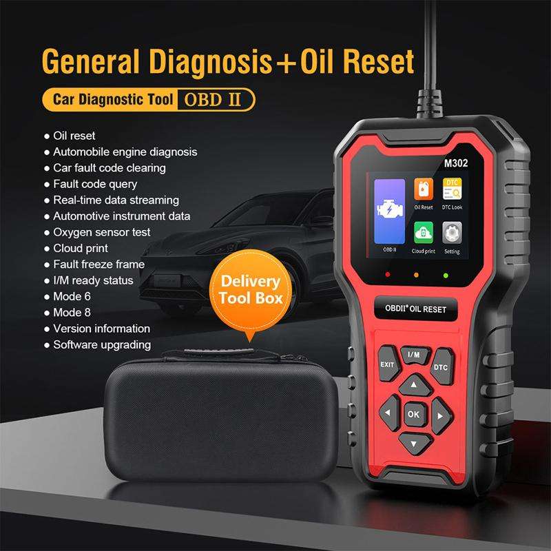 M302 Car Oil Reset Code Reader Automotive Maintenance Light Zero Reset Fault Diagnosis Tool