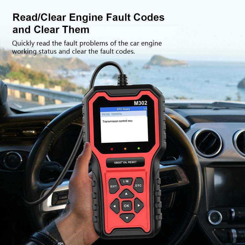 M302 Car Oil Reset Code Reader Automotive Maintenance Light Zero Reset Fault Diagnosis Tool