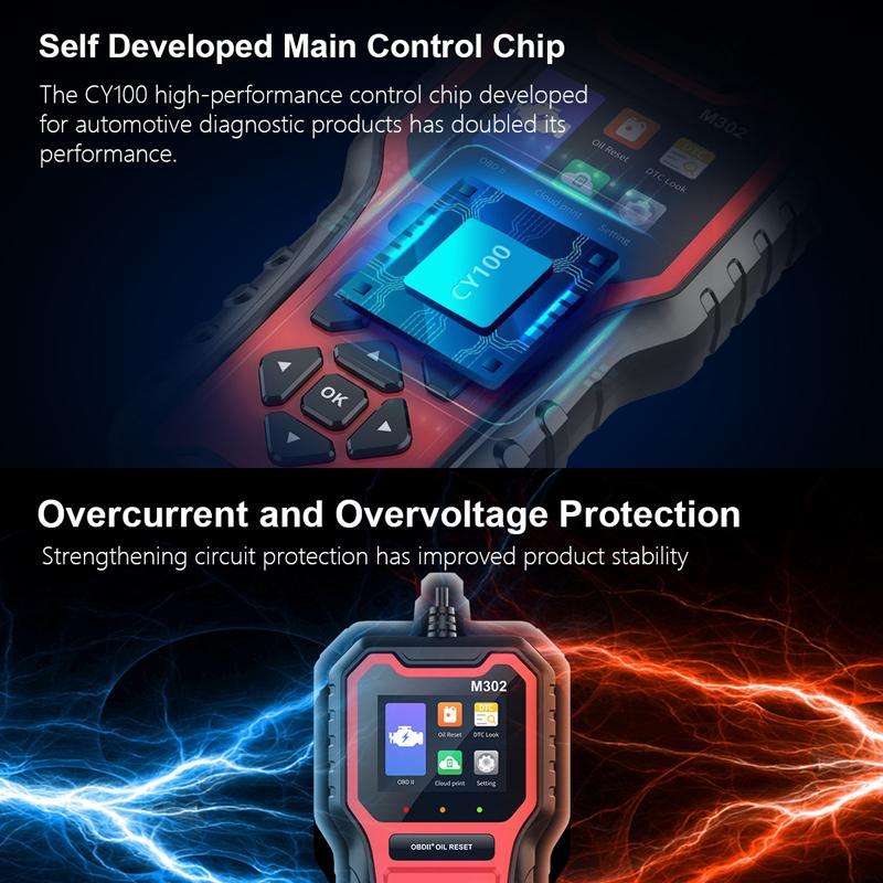 M302 Car Oil Reset Code Reader Automotive Maintenance Light Zero Reset Fault Diagnosis Tool