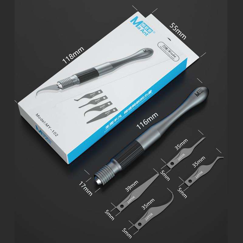MaAnt MY-102 4 In 1 Blade Pry IC / CPU Hard Disk Blade Cell Phone Motherboard Repair Scraping Gum De